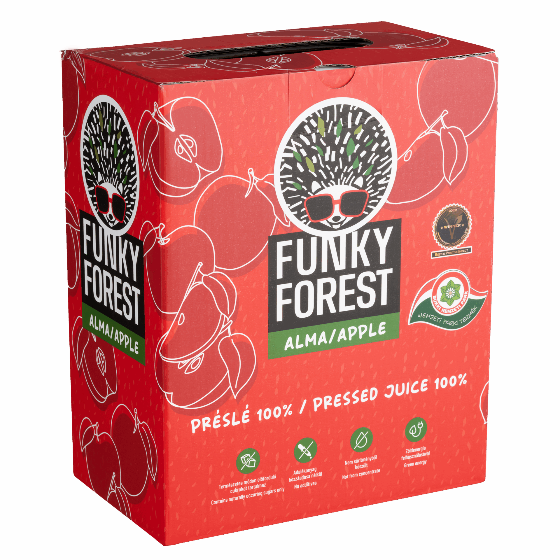 Funky Forest® 100%-os préslé, alma 3L Bag-in-Box