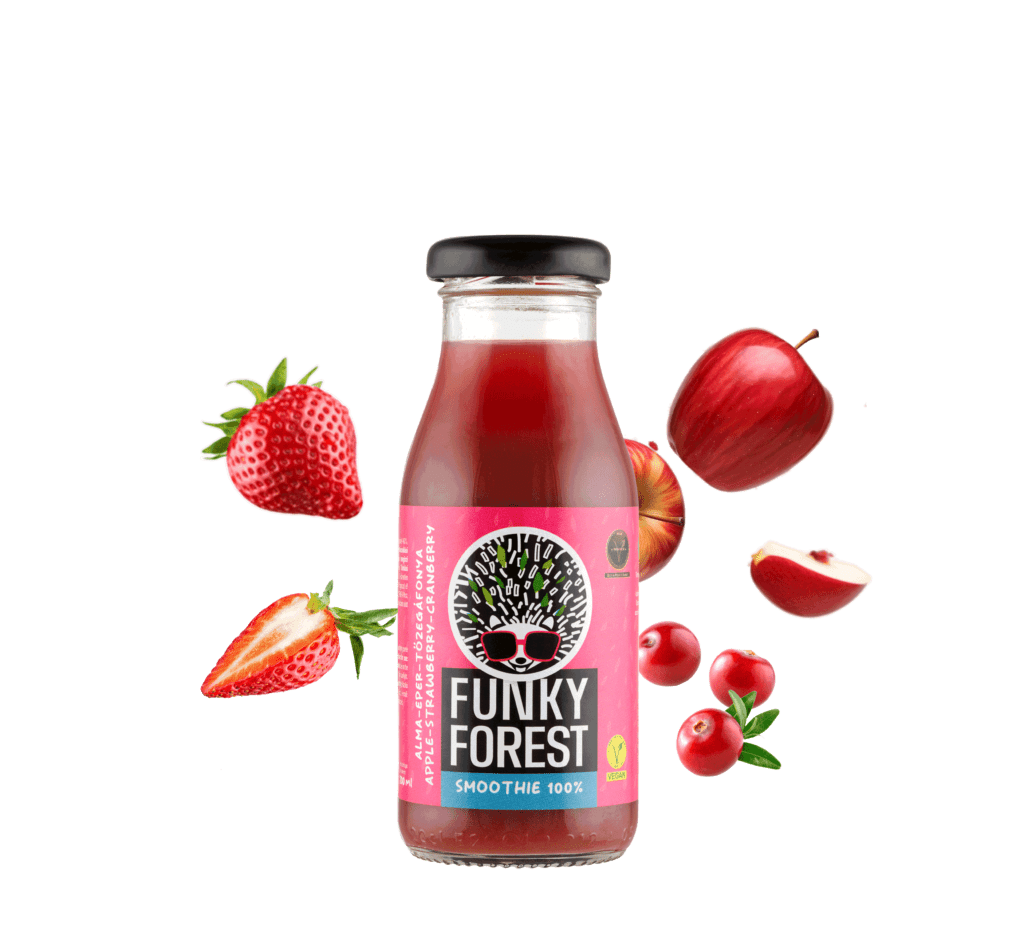 Funky Forest® 100%-os smoothie, alma-eper-tőzegáfonya 200 ml