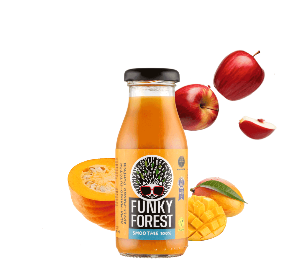 Funky Forest® 100%-os smoothie, alma-mangó-sütőtök-gyömbér 200 ml